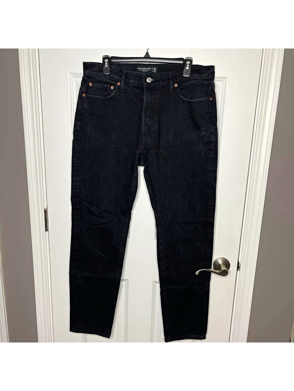 Abercrombie & Fitch A&F 34Wx32L Vintage Stretch 90s Slim Black Jeans Mid Rise